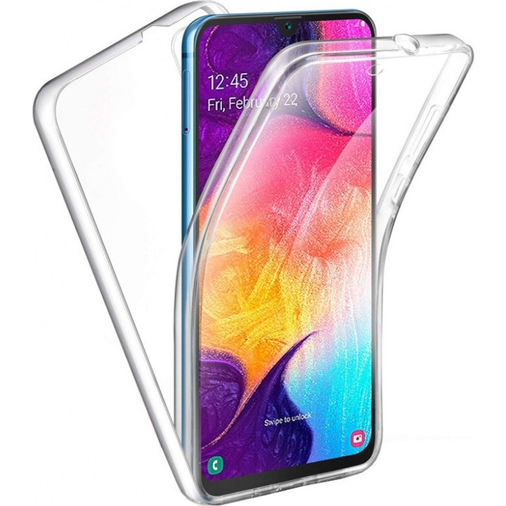 Husa Full TPU 360° (fata + spate) compatibila Huawei P30 Lite Transparenta