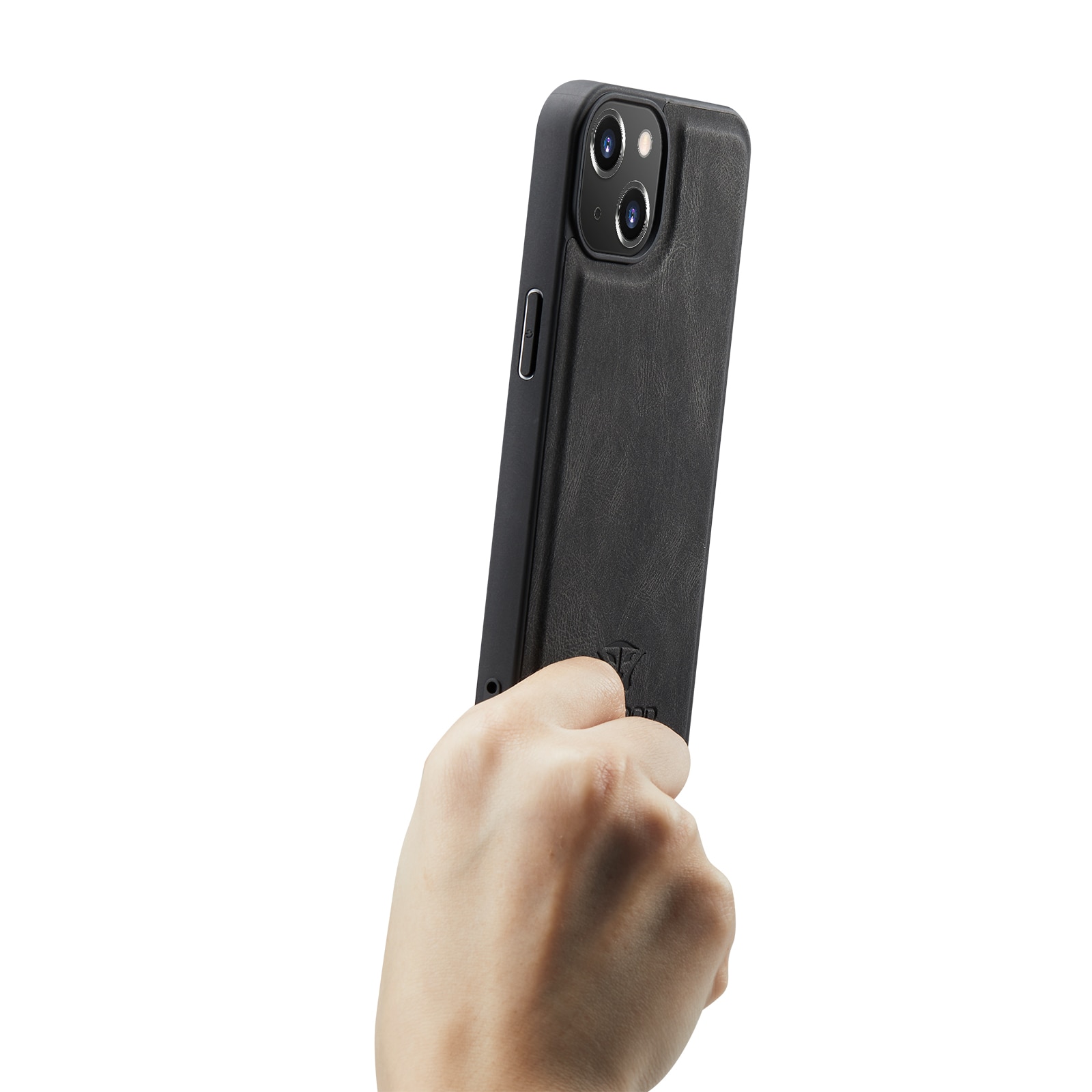 Husa pentru iPhone 14 Plus, piele cu textura moale, back cover, mini portofel detasabil, CaseMe, Negru