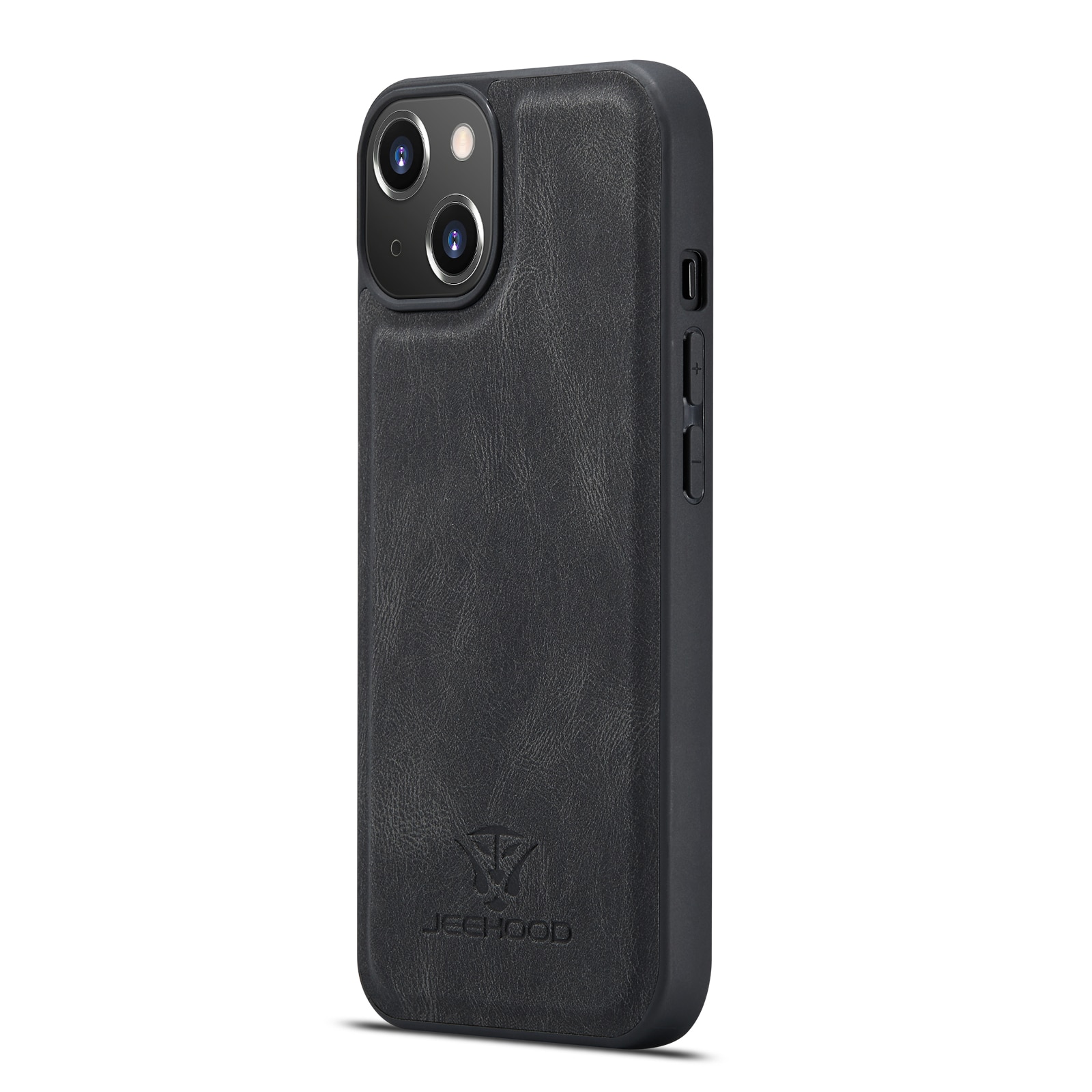 Husa pentru iPhone 14 Plus, piele cu textura moale, back cover, mini portofel detasabil, CaseMe, Negru