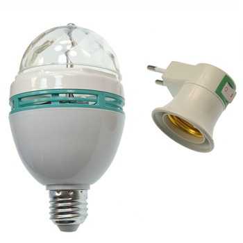 Bec rotativ Deliny®, multicolor cu proiectie de lumini disco, cu stecher si intrerupator, Alb Bec rotativ Deliny®, multicolor cu proiectie de lumini disco, cu stecher si intrerupator, Alb