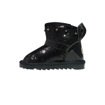 Cizme paiete negre, imblanite 10489, Negru Cizme paiete negre, imblanite 10489, Negru