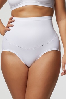 Chiloti modelatori cu talie inalta din microfibra Comfort Size, Pompea, Alb Chiloti modelatori cu talie inalta din microfibra Comfort Size, Pompea, Alb