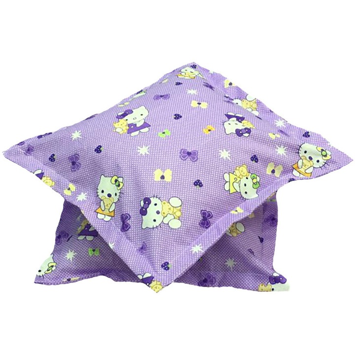 Set doua huse de perna mov deschis 70X70cm din colectia "Hello Kitty" din bumbac 100%, by Liz Line - SP70/70155