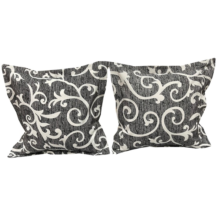 Set doua huse de perna, culoare negru/alb, 40X40cm din colectia "Arabesque" din bumbac 100%, by Liz Line - SP40/40201