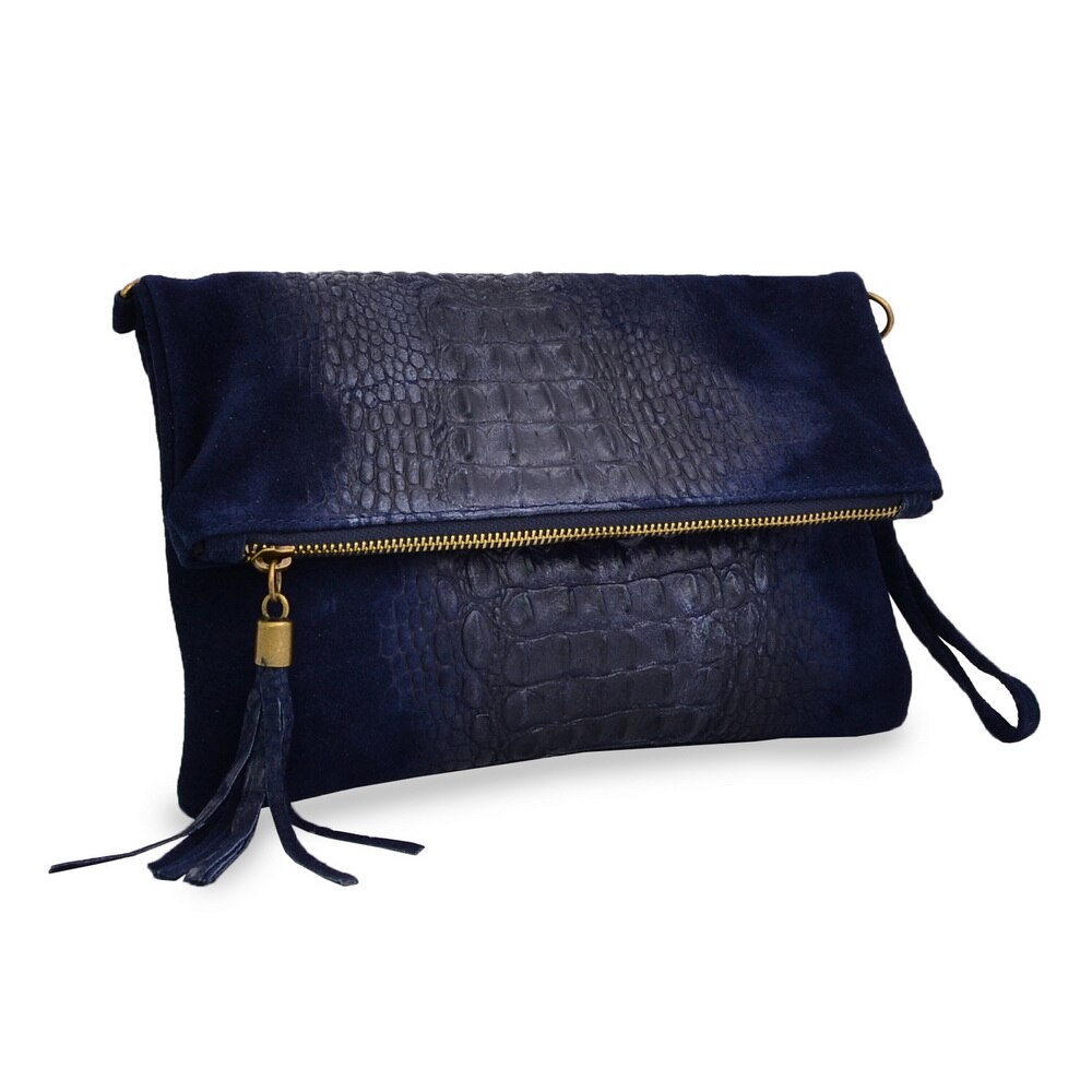 Geanta casual Daisy, de dama, piele naturala, culoare bleumarin