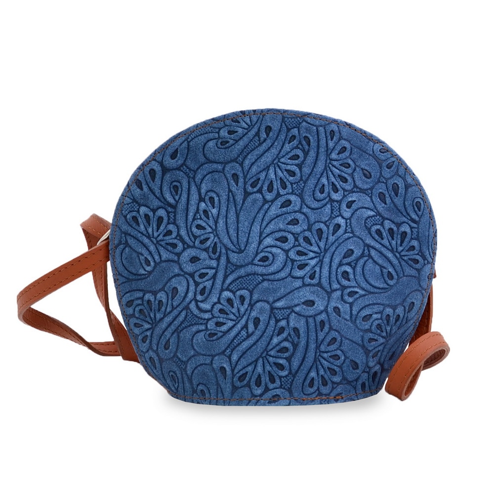 Geanta casual Cassia, de dama, piele naturala, culoare albastru