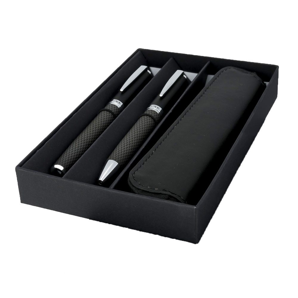 Set Pix, Roller si Husa, Luxe, Fibra de carbon, Negru, cu breloc Piksel inclus