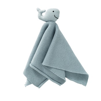 Jucarie doudou Whale blue, Fresk, din bumbac organic Jucarie doudou Whale blue, Fresk, din bumbac organic