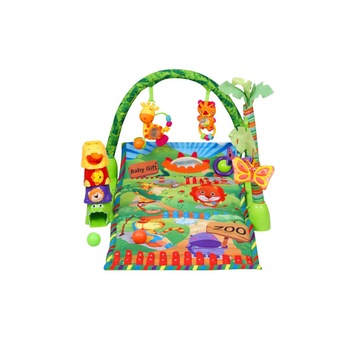 Salteluta de activitati cu luminite, jucarii, sunete si tun de bile, prietenii din jungla, Isp, 94x60x43 cm Salteluta de activitati cu luminite, jucarii, sunete si tun de bile, prietenii din jungla, Isp, 94x60x43 cm