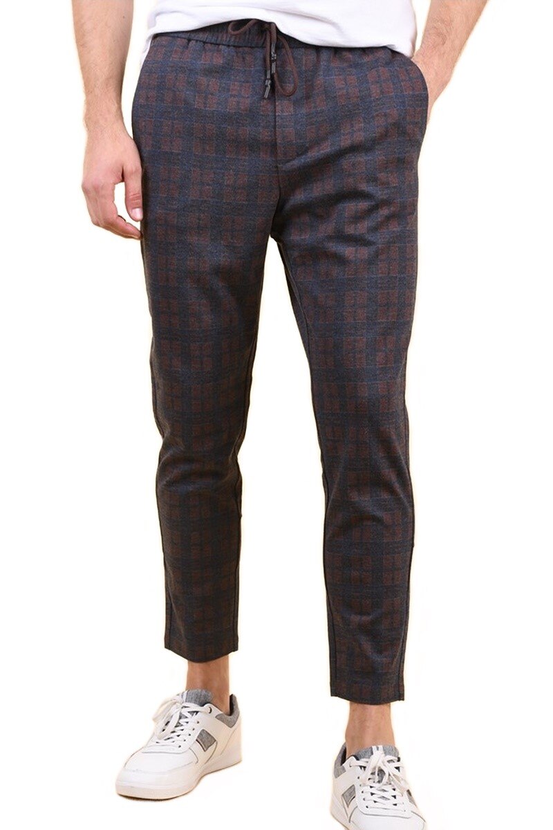 Pantaloni barbati in carouri cropp, Multicolor, L