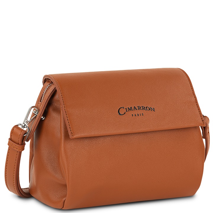 Geanta de dama CIMARRON 312378, piele vegana, 21,5x17x11 cm, Camel