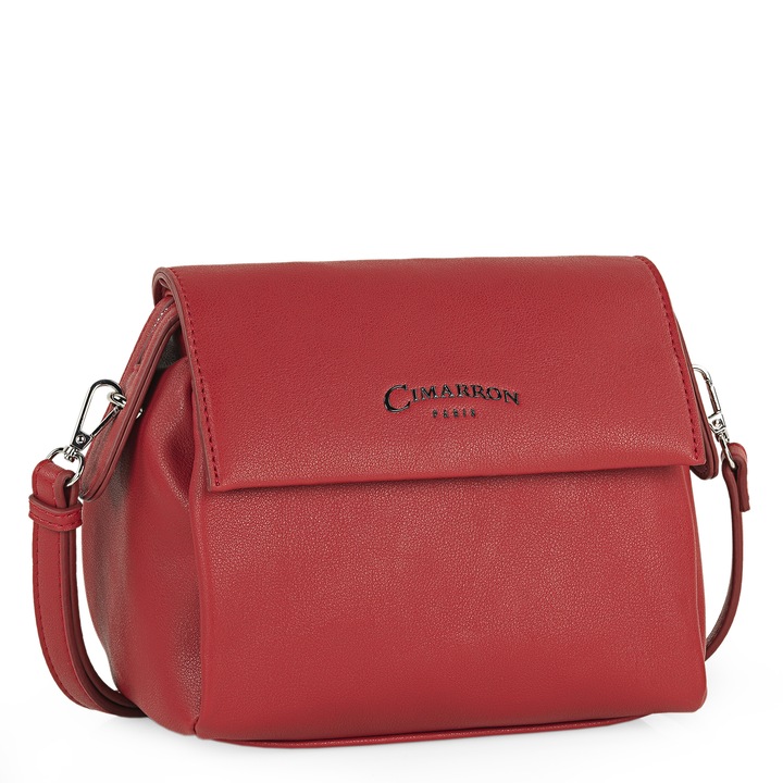 Geanta de dama CIMARRON 312378, piele vegana, 21,5x17x11 cm, Rosu