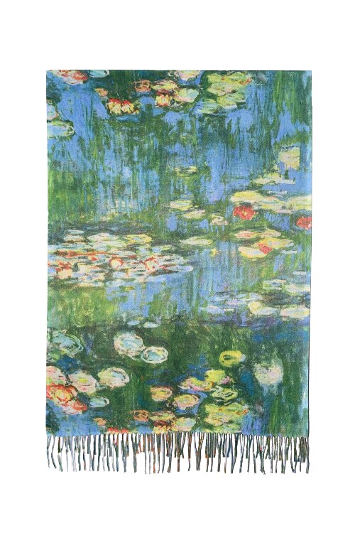 Esarfa doua fete, fluturi, casmir, multicolor, 180x70 cm