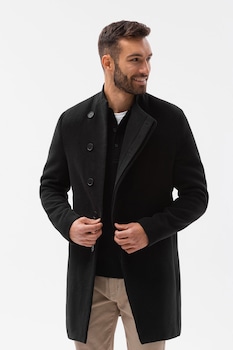 OMBRE, Palton lung cu nasturi, Negru OMBRE, Palton lung cu nasturi, Negru