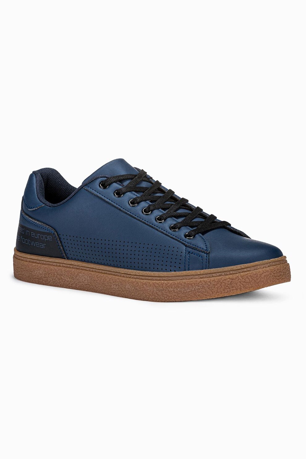 OMBRE, Pantofi sport cu model uni si segmente cu aspect perforat, Bleumarin