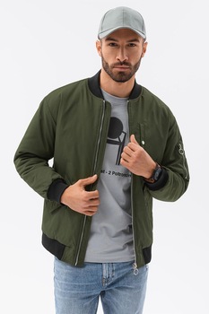 OMBRE, Jacheta bomber cu buzunare multiple, Kaki OMBRE, Jacheta bomber cu buzunare multiple, Kaki