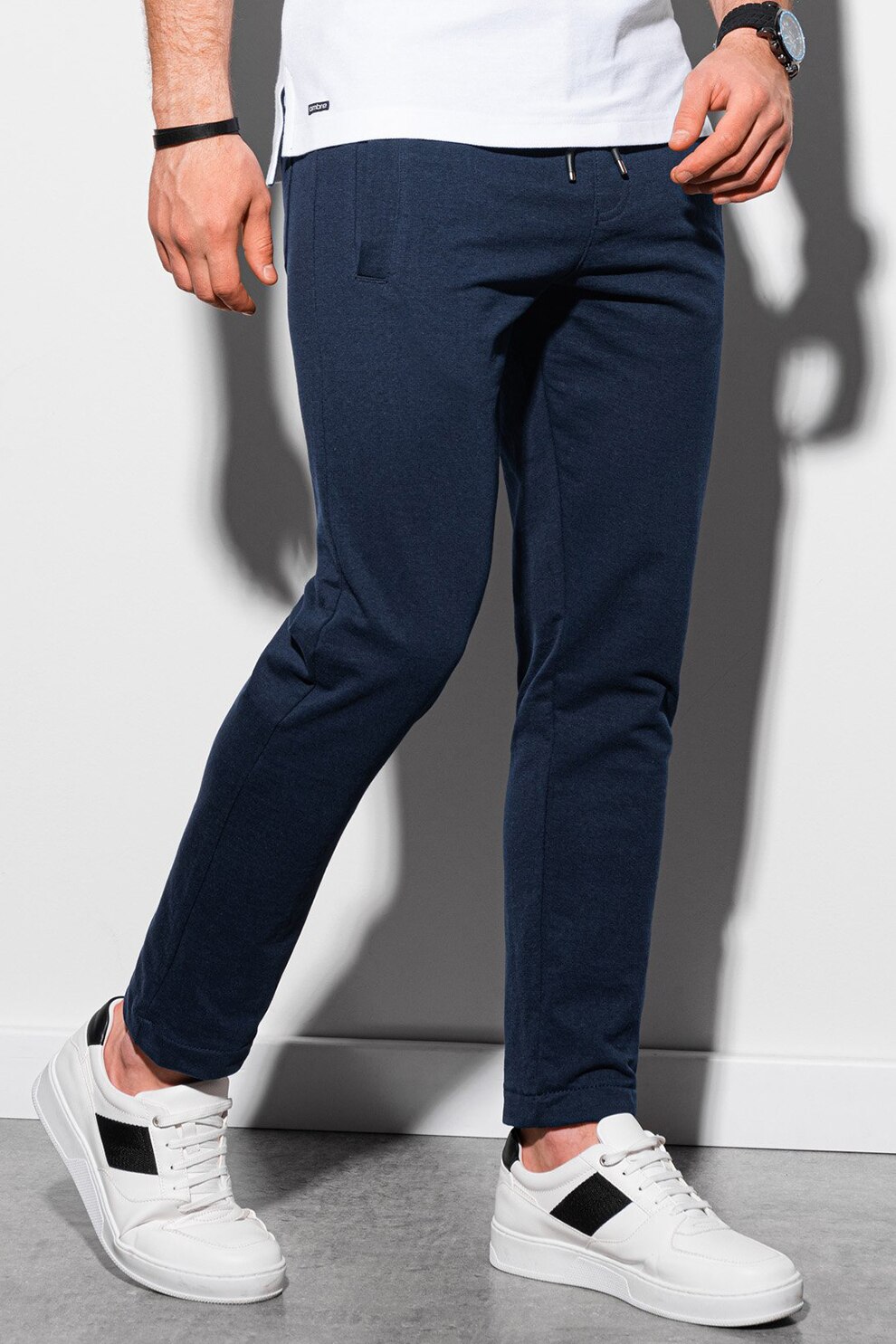 OMBRE, Pantaloni sport cu talie ajustabila, Bleumarin inchis
