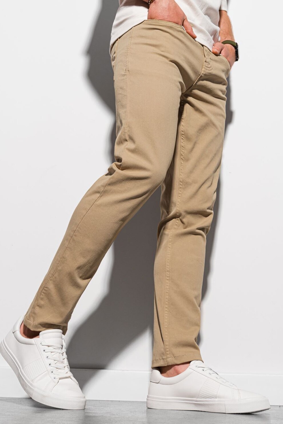 OMBRE, Pantaloni cu croiala dreapta, Maro camel