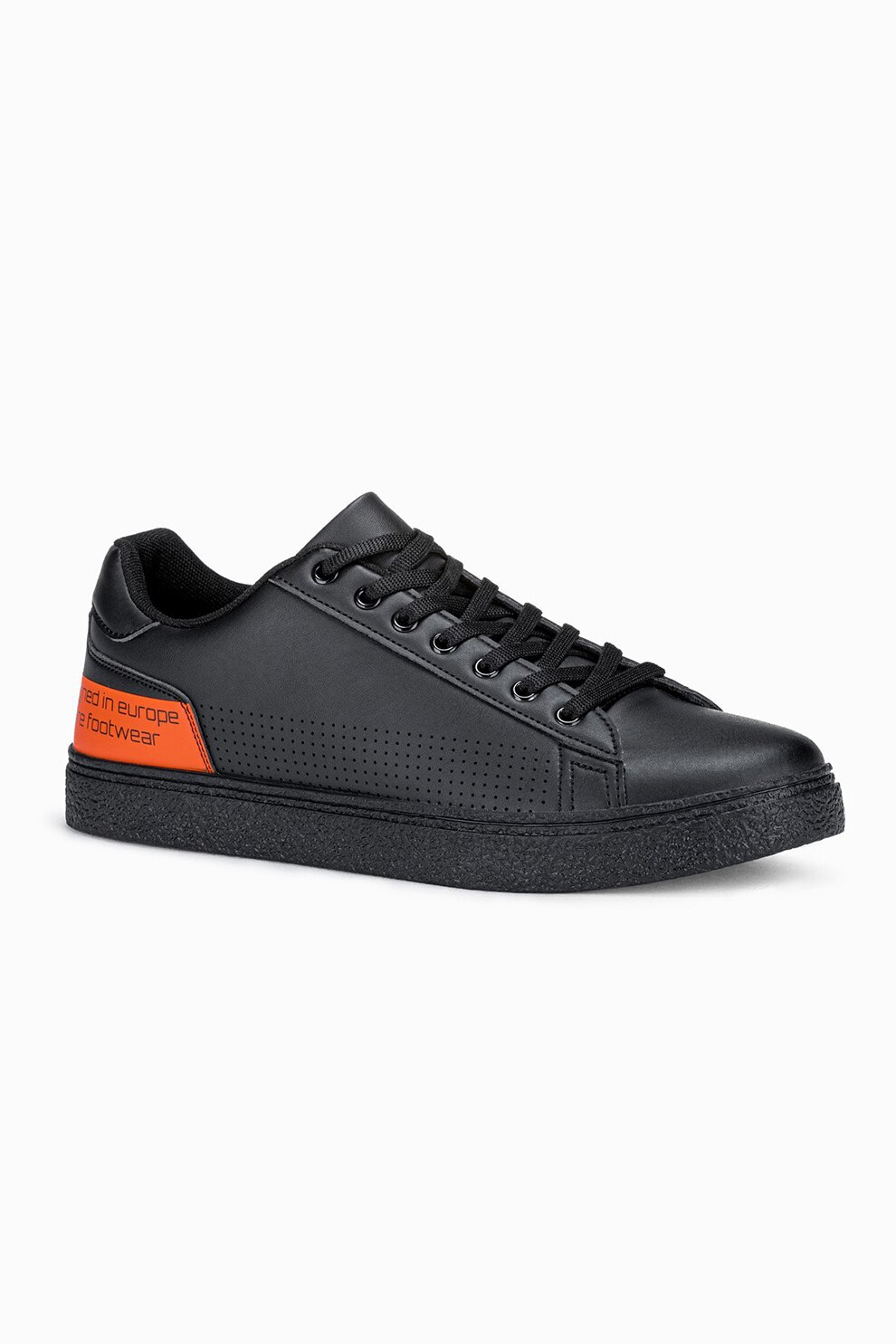 OMBRE, Pantofi sport cu model uni si segmente cu aspect perforat, Negru