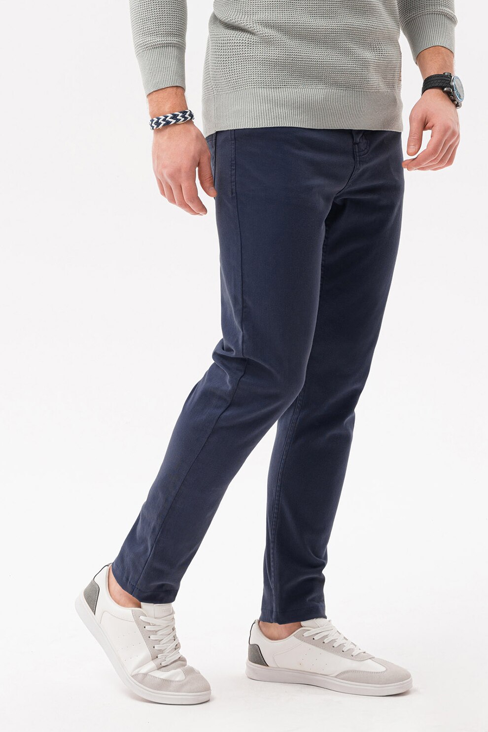OMBRE, Pantaloni regular fit, Bleumarin