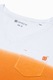 OMBRE, Tricou cu decolteu in V si buzunar pe piept, Portocaliu, M