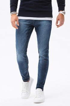 OMBRE, Blugi regular fit cu aspect decolorat, Bleumarin OMBRE, Blugi regular fit cu aspect decolorat, Bleumarin