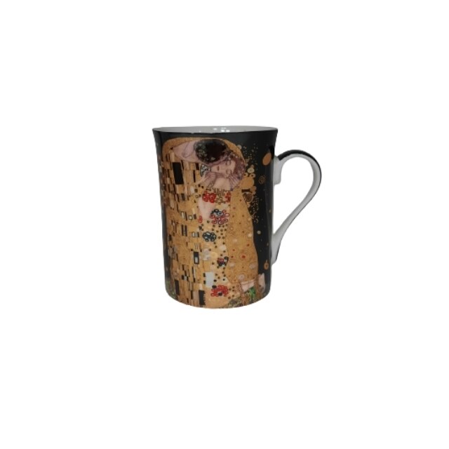 Cana portelan 250ml, Gustav Klimt -Sarutul, negru