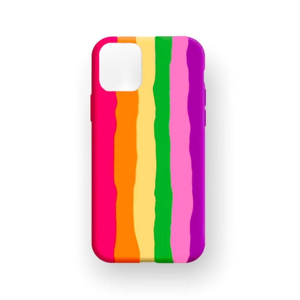 Husa de telefon Multicolor compatibila Iphone, carcasa de silicon, Iphone 11 Pro Max