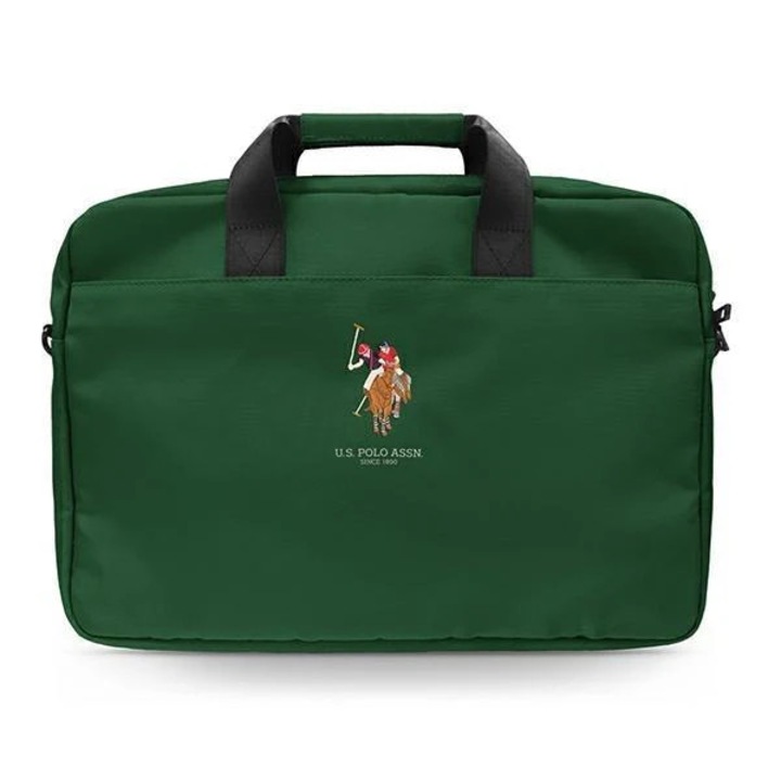 Geanta laptop US Polo Assn. Embroidery 16'', Nylon, Verde