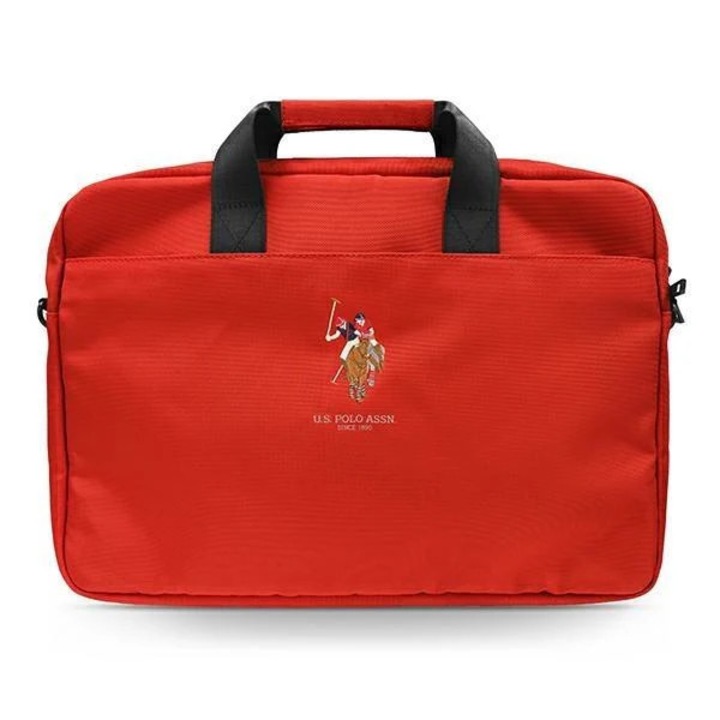 Geanta laptop US Polo Assn. Embroidery 16'', Nylon, Rosu