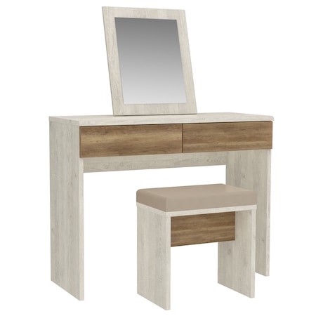 Masuta machiaj Kring Makeup, 100/132.5x41.3, culoare stejar