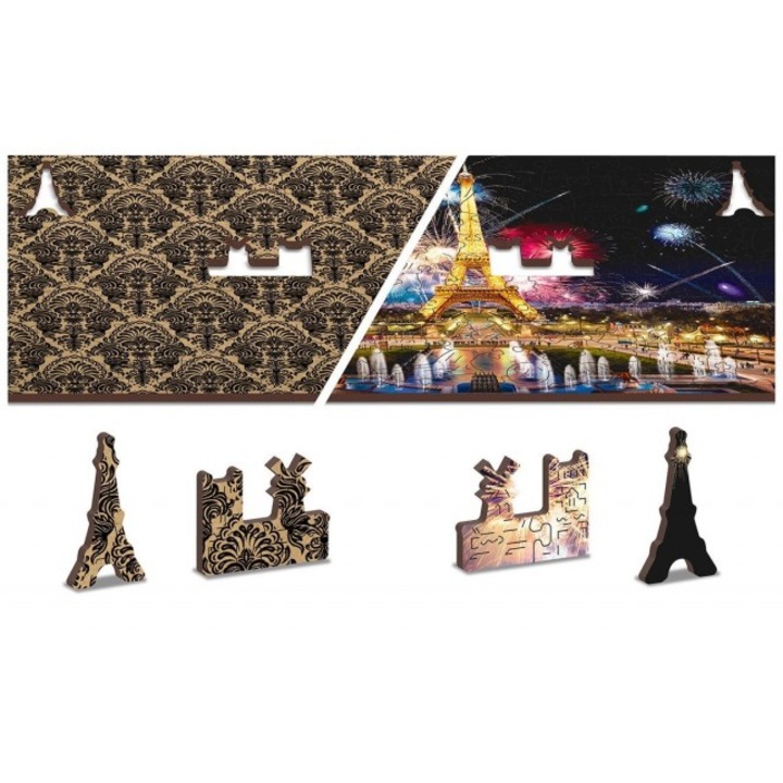 Puzzle Din Lemn PARIS BY NIGHT L, Wooden City, 300 piese