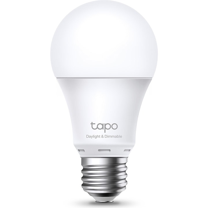 Bec LED inteligent TP-Link Tapo L520E, Wi-Fi, E27, 7.8W (60W), lumina naturala (4000K), compatibil Amazon Alexa si Google Assistant, reglarea intensității luminii, clasa energetica E