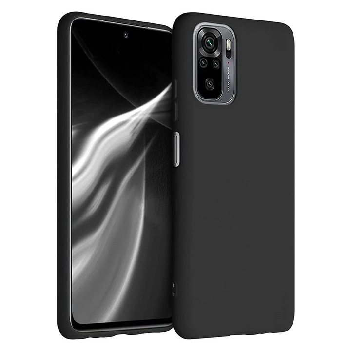 Husa pentru Xiaomi Redmi Note 10/Redmi Note 10S, Hurtel, Silicon, Negru