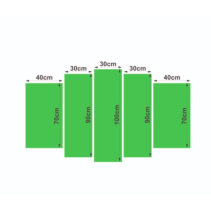 5 db-os Multicanvas festmény készlet, Bitcoin 2 181, UV-nyomat PREMIUM COTTON vászonra (400 g/m²) és fa keretre feszítve (profil 2x3,6 cm), 170x100 cm