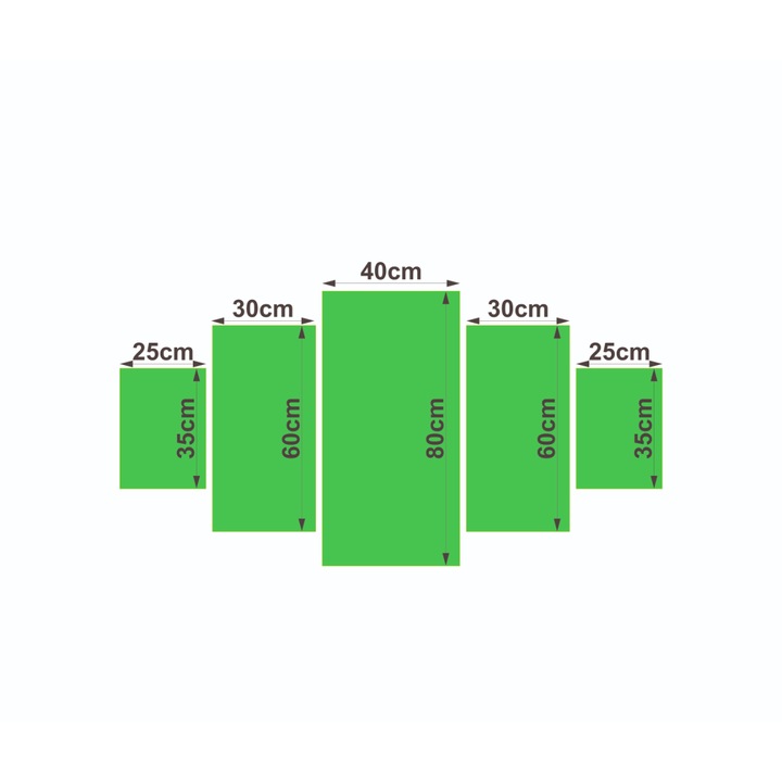 5 db-os Multicanvas festmény készlet, Bitcoin 2 181, UV-nyomat PREMIUM COTTON vászonra (400 g/m2) és fa keretre feszítve (Profil 2X3,6cm), 150x80 cm