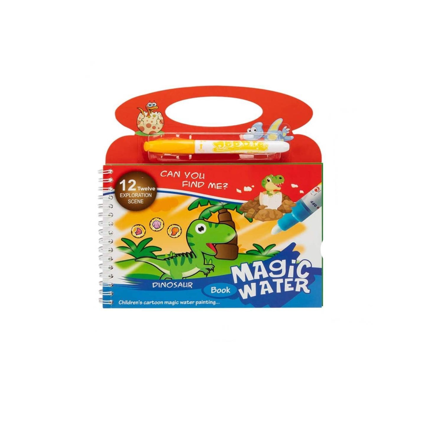 Carte de colorat inteligenta cu apa model DINOSAUR