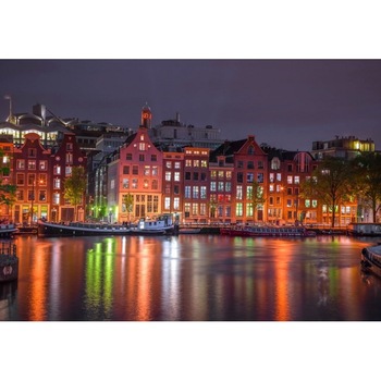 Puzzle Din Lemn AMSTERDAM BY NIGHT XL, Wooden City, 600 piese Puzzle Din Lemn AMSTERDAM BY NIGHT XL, Wooden City, 600 piese