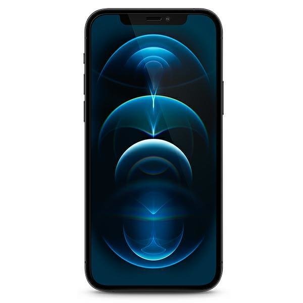 Folie de protectie Guess Vintage Magic Logo pentru iPhone 12/12 Pro, Sticla securizata, Transparent/Negru