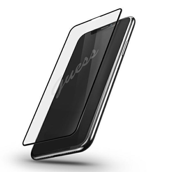 Guess Vintage Magic Logo iPhone 12 Pro Max képernyővédő fólia, biztonsági üveg, átlátszó / fekete