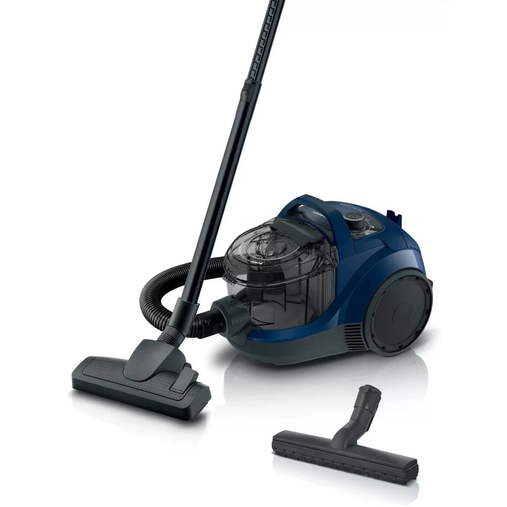 Aspirator fara sac Serie 4 Bosch BGS21X320, 550 W, 2 L, 76 dB, Filtru HEPA 13, Tehnologie Power AirCycle, Maner ergonomic, Tub telescopic, 25.8 kWh/an, Albastru inchis