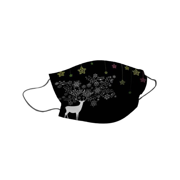 Set 10 masti negre , model fashion pentru Craciun cu ren si stelute, calitate premium