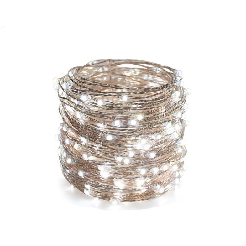 Instalatie Liniara Craciun, 20 m, Alb Rece, 4 Sectiuni interconectabile, 200 Led-uri, 8 jocuri de lumini, Transformator, Prelungitor 5 m inclus, Fir Cupru, Flippy