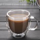 Set 4 cesti cu pereti dubli Quasar & Co.®, 250 ml, termorezistenta, d 8 cm, h 9 cm, transparent