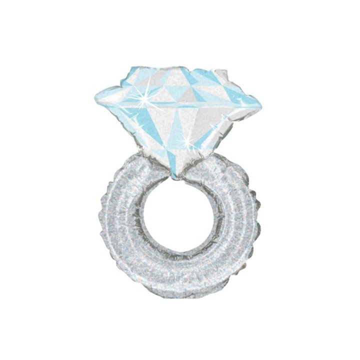 Balon folie mini figurina inel diamant 35 x 23 cm