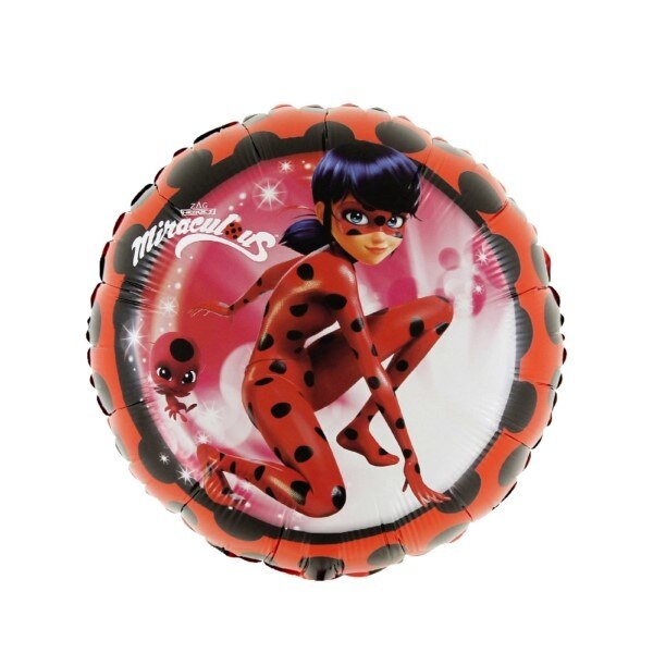 Balon folie rotund Miraculous / Buburuza 43 cm