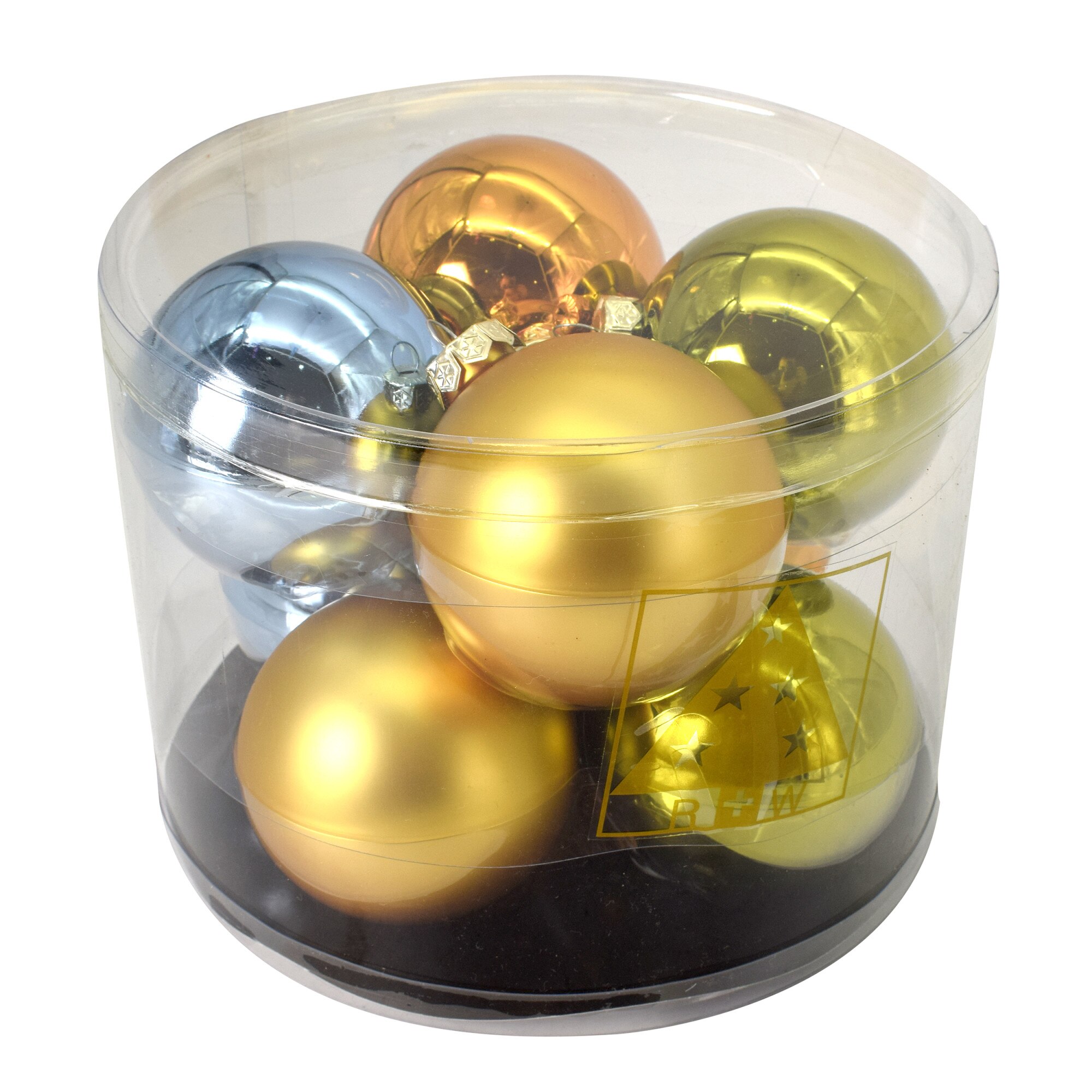 Set 8 globuri de brad din sticla, AI & E, diamteru 8 cm