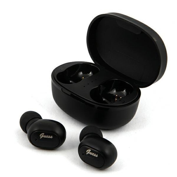 Guess TWS Plus Vezeték nélküli In-ear fülhallgató, Bluetooth v5.0, iOS és Android kompatibilis, Vízálló, Dokkoló töltéssel, Fekete