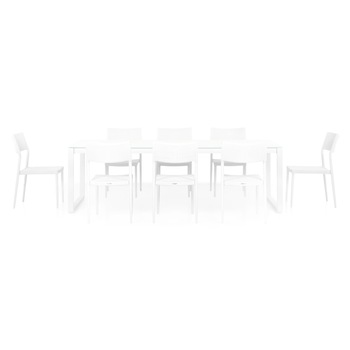 Set gradina/terasa 8 scaune si masa BELLUNO/SORIA 240x100x75 alb Set gradina/terasa 8 scaune si masa BELLUNO/SORIA 240x100x75 alb