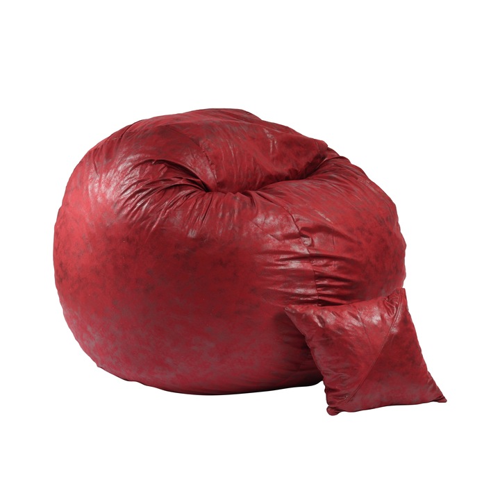 Pufrelax King Cranberry Fotel, King Size, Dekoratív párnával, Prémium textil termékcsalád, Memória mix szivacspelyhekkel töltve